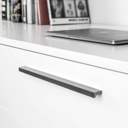 Buy Angle By Momo Handles from $17.00 - Shipping Australia wide or Click & Collect option. The Angle handle is characterised by straight lines with a wedge-shaped front part, which is suited to a wide variety of contemporary cabinetry. Handle sizing and t