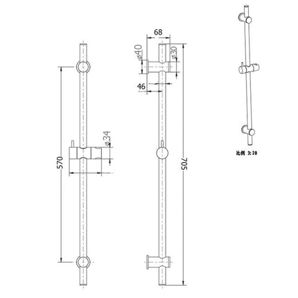 BKS100 - Multi Function Sliding Rail Shower-Trademasterau | Trademaster