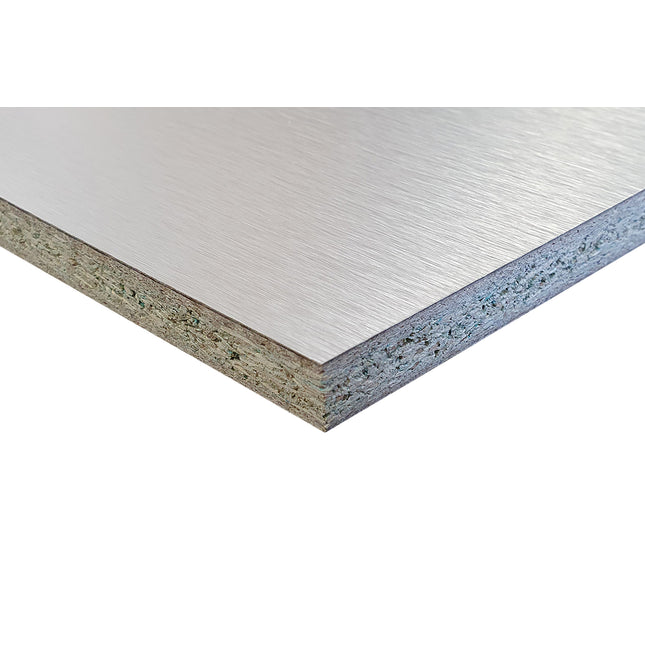 Brushed Aluminium Laminate Stuck on MR Particleboard 3000x1200x17mm-Trademasterau | Trademaster