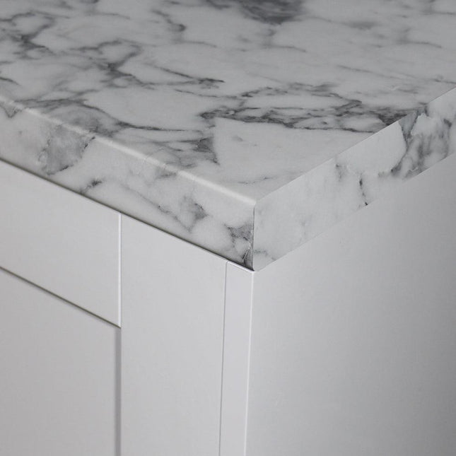 Buy Carrara Marble Matt By Duropal - Laminate Benchtops from $242.00 each slab. Shipping Australia wide or Click & Collect option. Shop online our full colour range of ready made Laminate Benchtops.