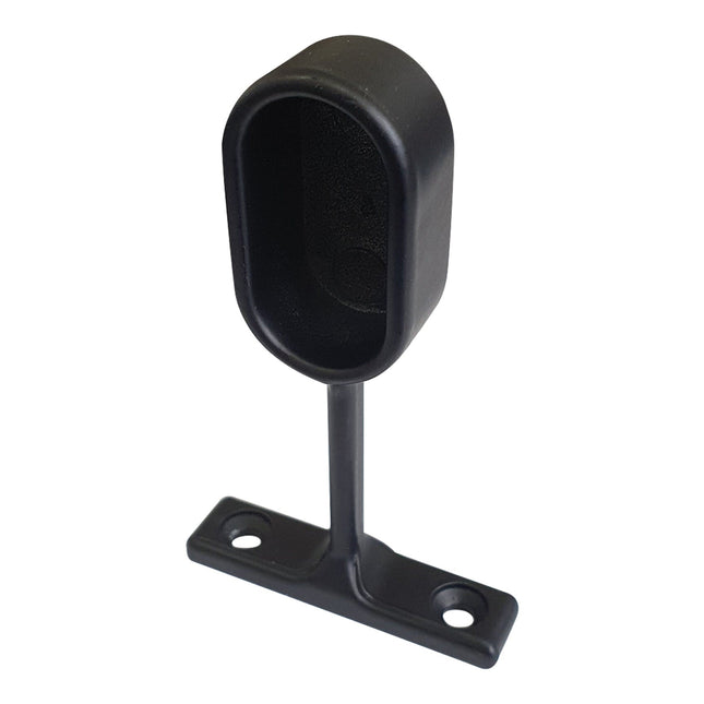 Wardrobe End Flange With Arm - Oval Black-Trademasterau | Trademaster