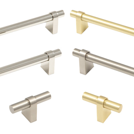 Buy Loreto By Momo Handles from $20.00 - Shipping Australia wide or Click & Collect option. A simple yet classic bar handle that has been designed to suit a wide variety of cabinetry. Available in 2 lengths and a matching T knob, the Loreto comes in Polis