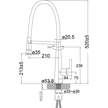 Black Sink Tap Mixer with LED KM001-LED-Trademasterau | Trademaster