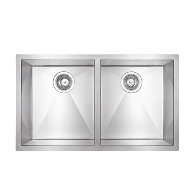 Square Under/Over Mount Sink - Double Bowl BKR76D-Trademasterau | Trademaster