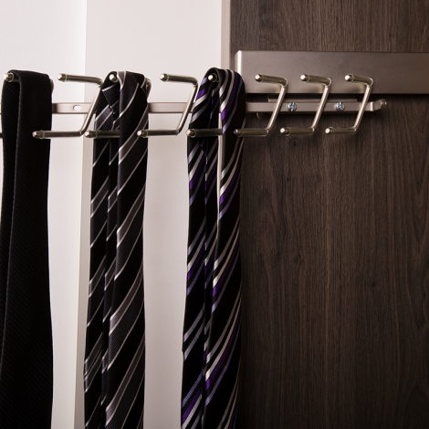 Wardrobe Tie Rack - Black or Chrome